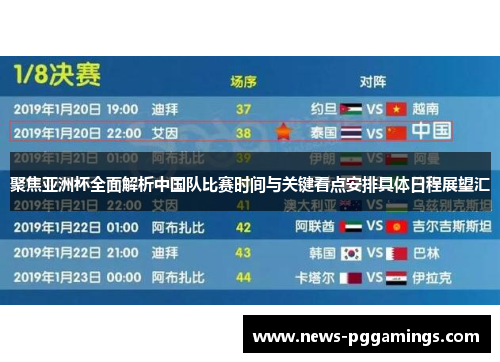 聚焦亚洲杯全面解析中国队比赛时间与关键看点安排具体日程展望汇